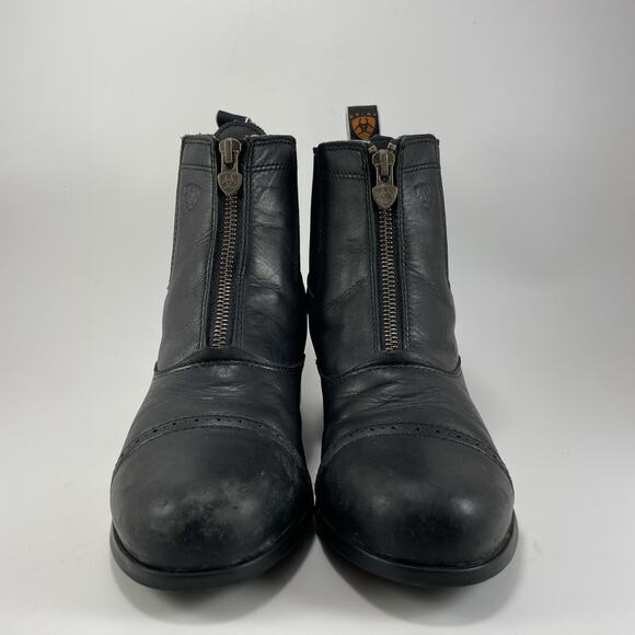 Ariat Devon III Zip Paddock Boot Girls Big Kids Youth Size 4 Black Leather - Picture 2 of 11